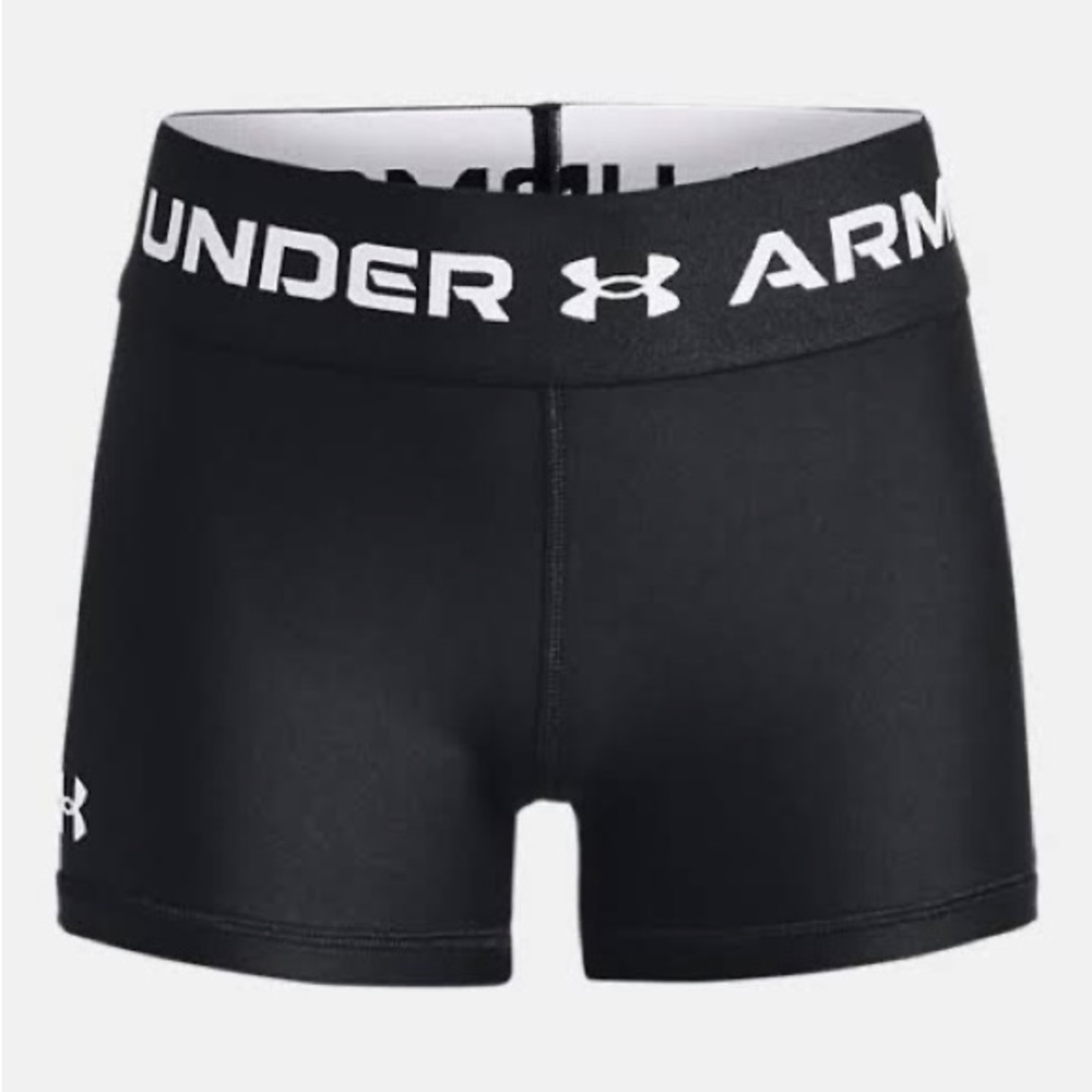 NWT shorts black youth girls Under Armour size YMD (youth medium)
